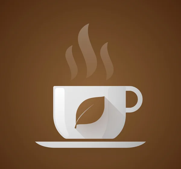 Кофейная чашка с листом — стоковый вектор
