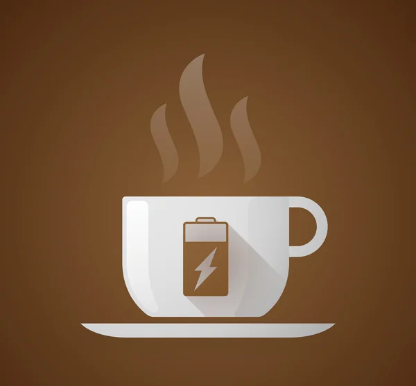 Xícara de café com uma bateria —  Vetores de Stock