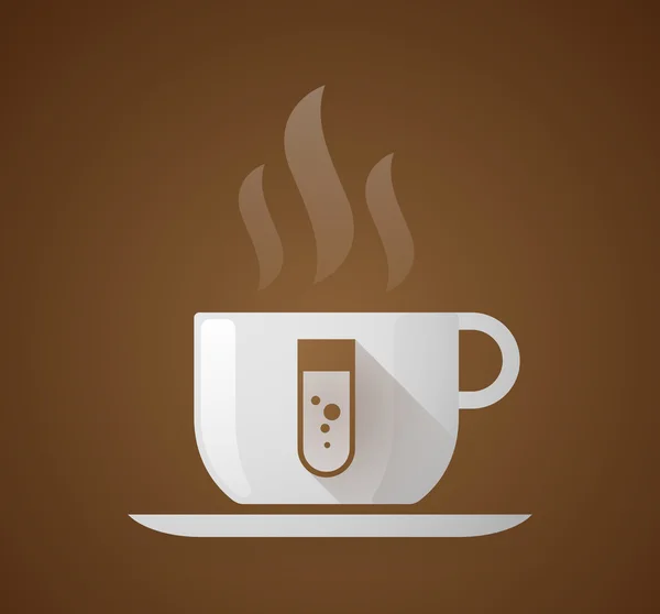 Kaffeetasse mit chemischem Reagenzglas — Stockvektor