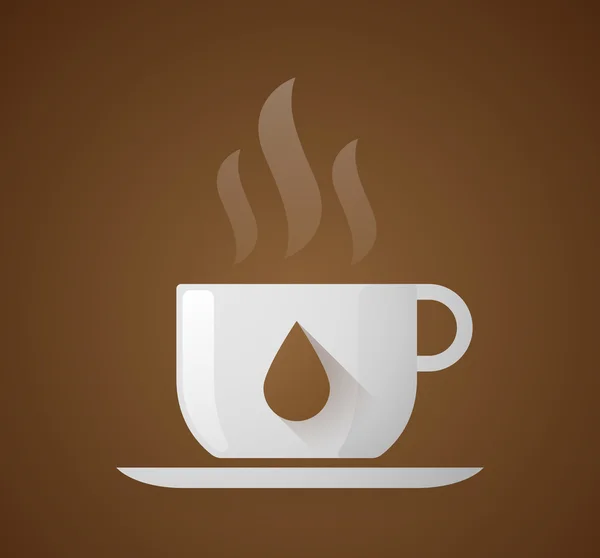 Taza de café con una gota — Vector de stock