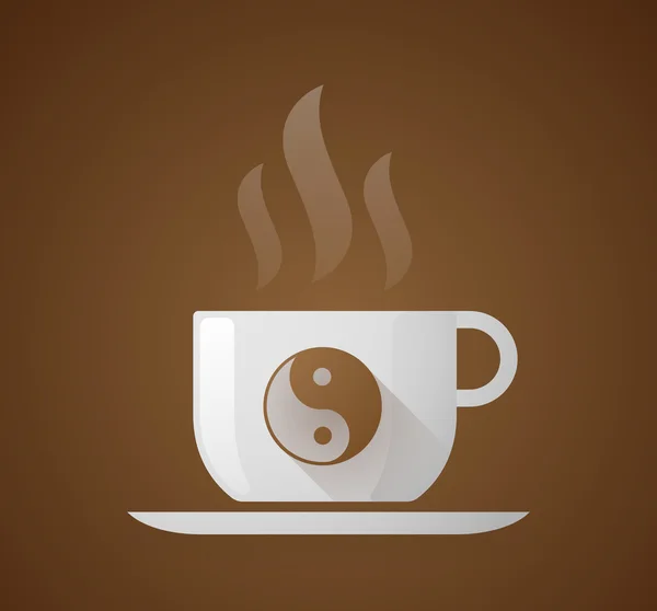 Taza de café con un ying yang — Vector de stock