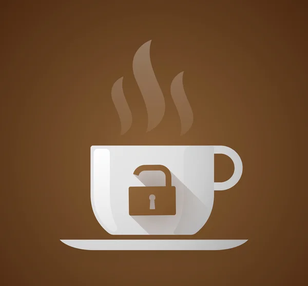 Xícara de café com uma almofada de bloqueio — Vetor de Stock