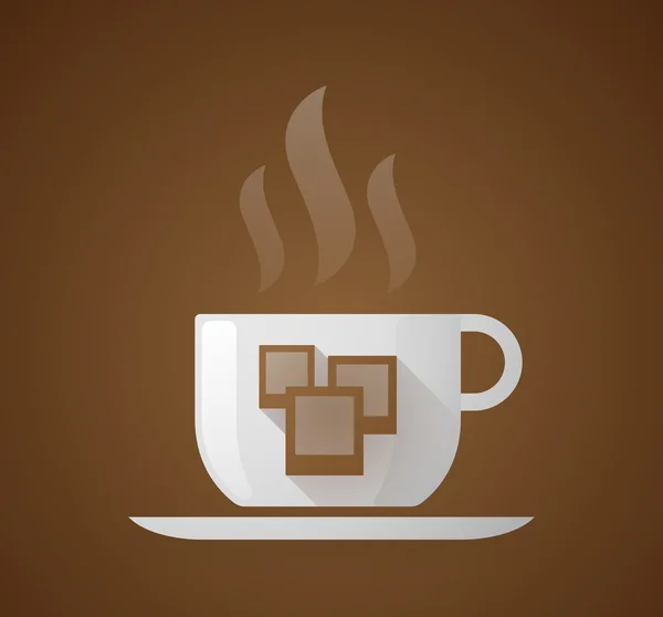 Kaffe kop med billeder – Stock-vektor