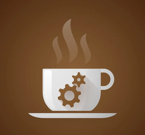 Kaffeetasse mit Getriebe — Stockvektor