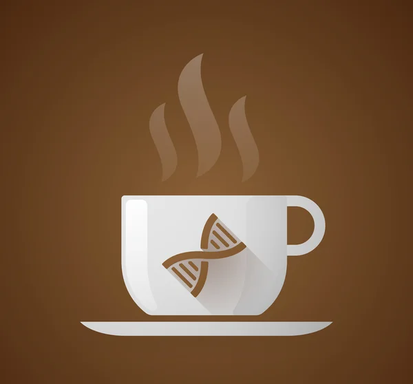 Taza de café con un signo de ADN — Vector de stock