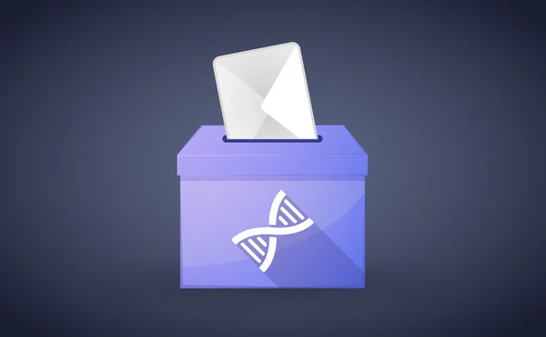 Una urna con voto y una señal de ADN — Archivo Imágenes Vectoriales