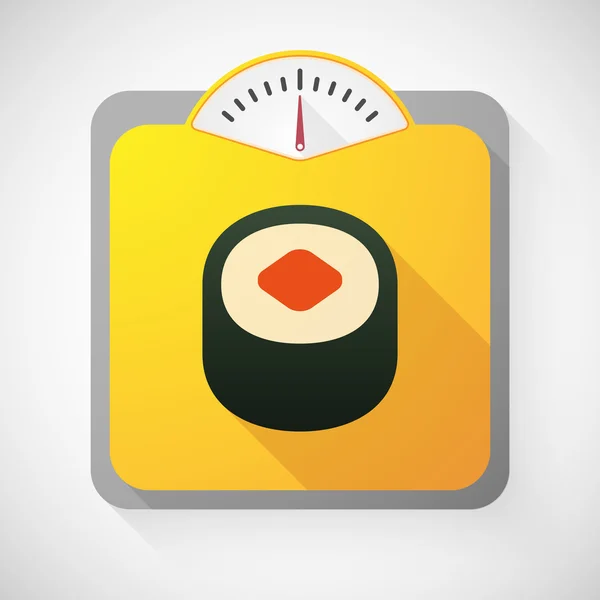 Weight scale with a sushi — Stock Vector