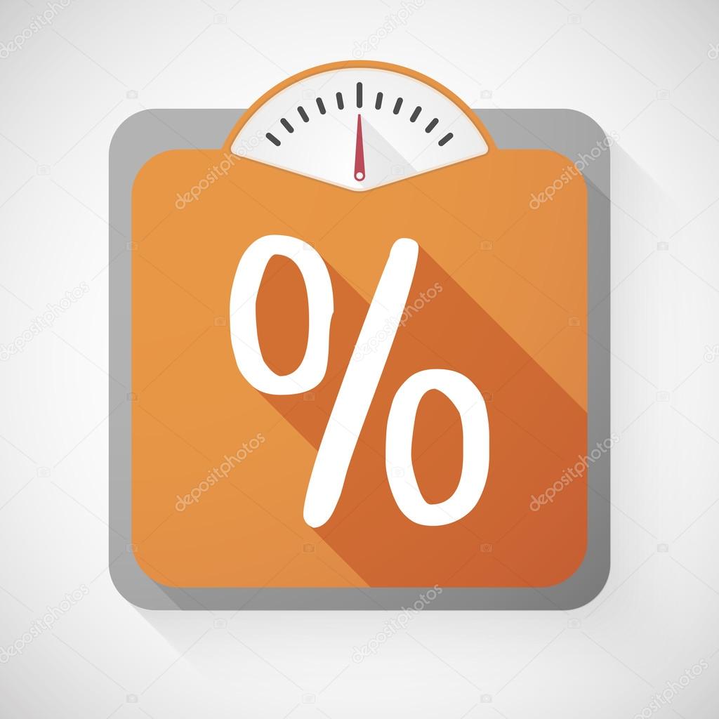 Weight scale with a percentage sign