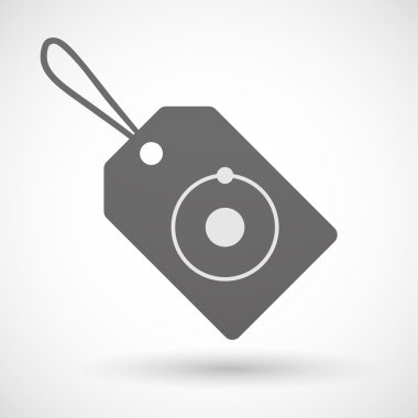 Alışveriş etiket simgesi ile bir atom