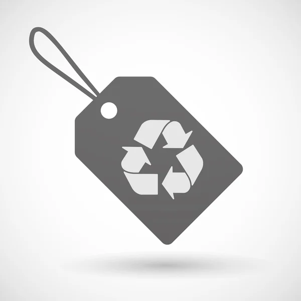 Icono de etiqueta de compra con un signo de reciclaje — Vector de stock