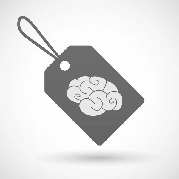 Shopping label icon with a brain — Stock Vector