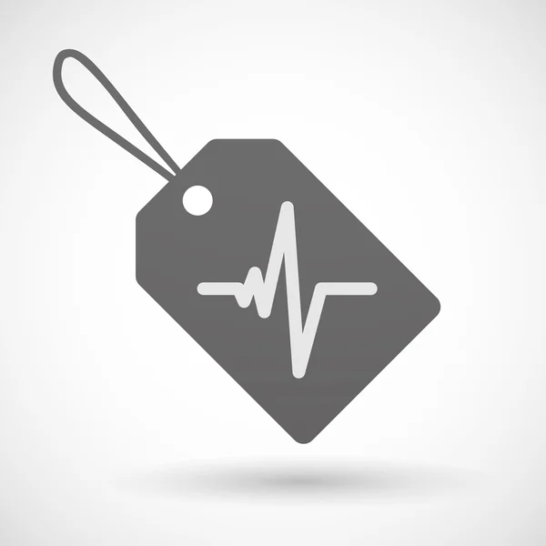 Etikettensymbol mit Herzschlagzeichen — Stockvektor