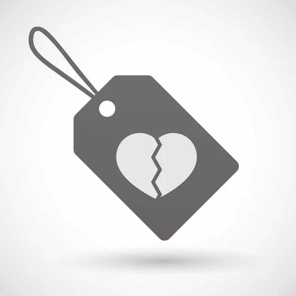 Icono de etiqueta de compra con el corazón roto — Archivo Imágenes Vectoriales