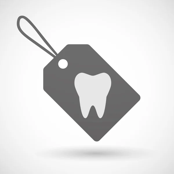 Shopping label icon with a tooth — Stock Vector