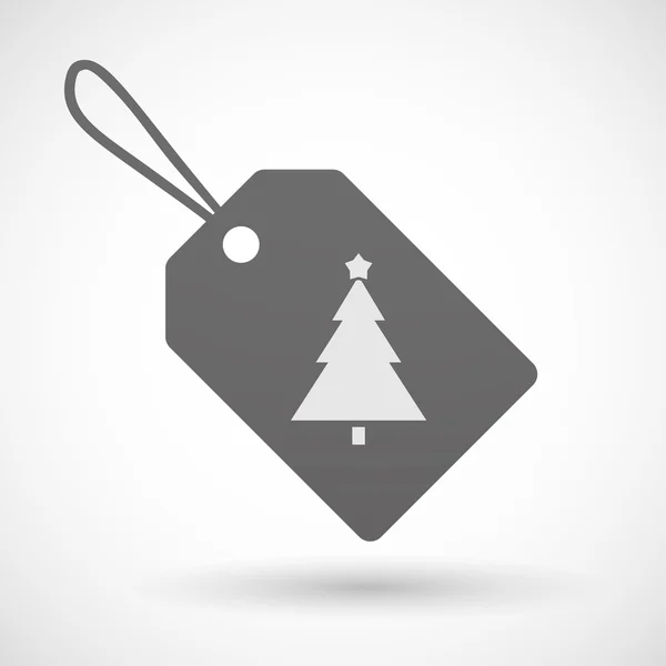 Icono de etiqueta de compra con un árbol de Navidad — Archivo Imágenes Vectoriales