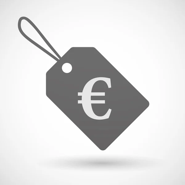 Ícone de etiqueta de compras com um sinal de euro — Vetor de Stock