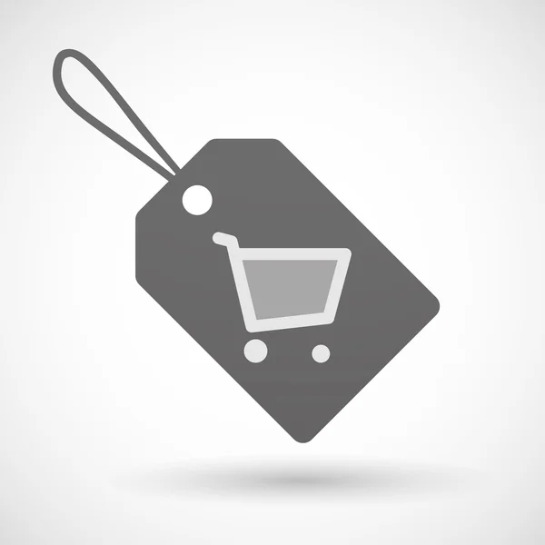 Ícone de etiqueta de compras com um carrinho de compras — Vetor de Stock