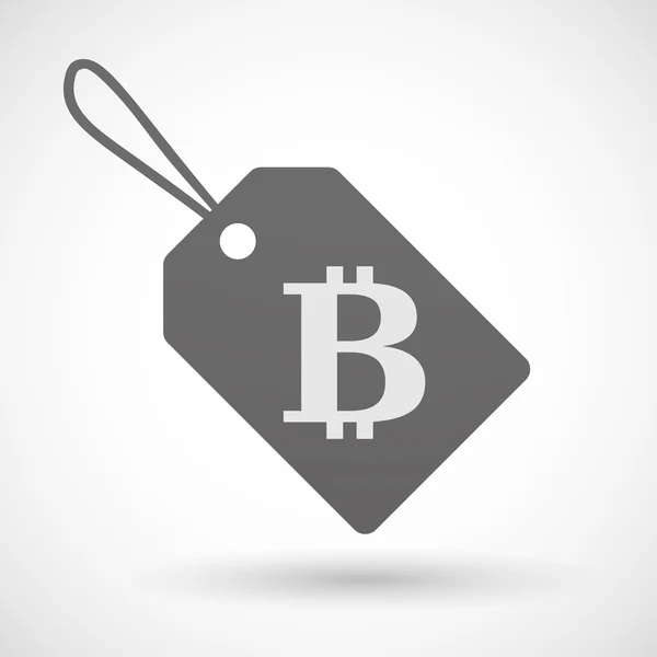 Etikettensymbol mit einem Bitcoin-Zeichen — Stockvektor