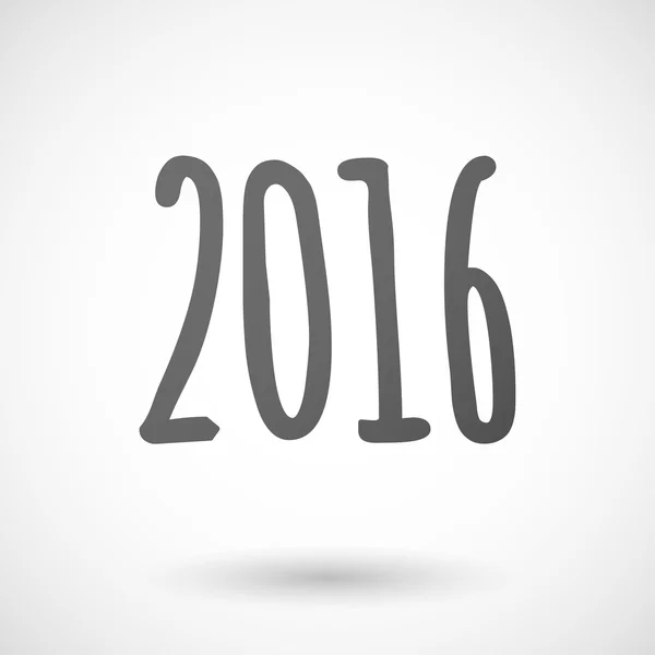 Icône de numéro 2016 gris — Image vectorielle