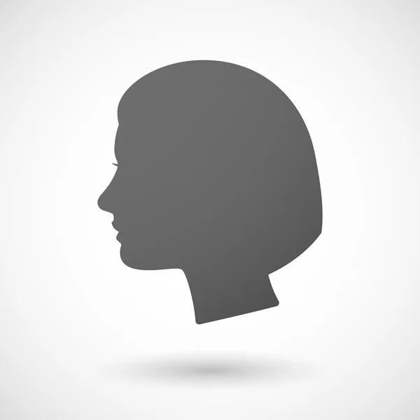 Graue weibliche Kopf-Ikone — Stockvektor