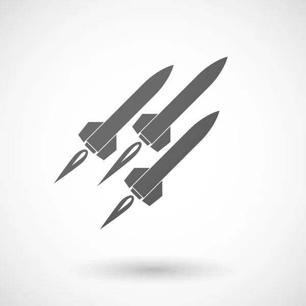 Grey missile icon — Stock Vector