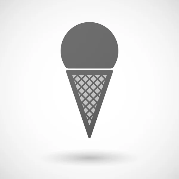 Icono de helado de cono gris — Vector de stock