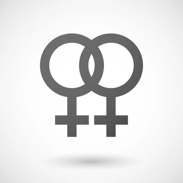 Grey lesbian icon — Stock Vector