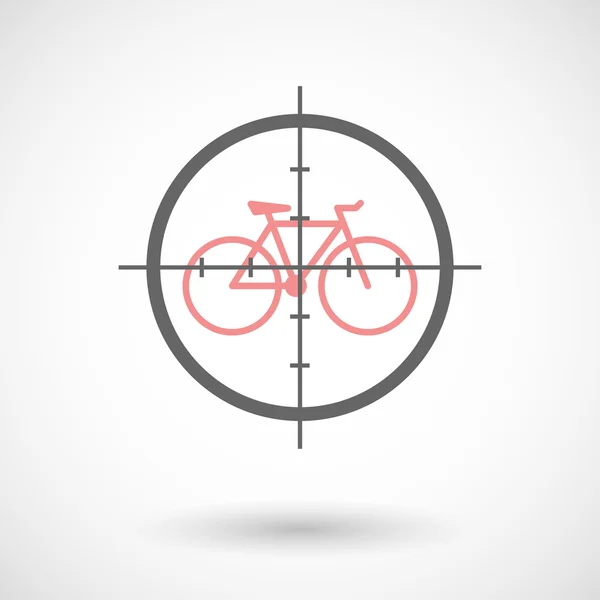 Crosshair icon with a bicycle — Stock Vector