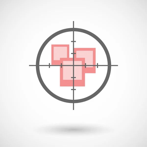 Crosshair icono con fotos — Vector de stock