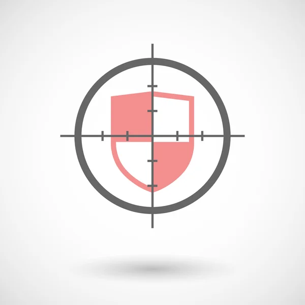 Crosshair icon with a shield — Stock Vector