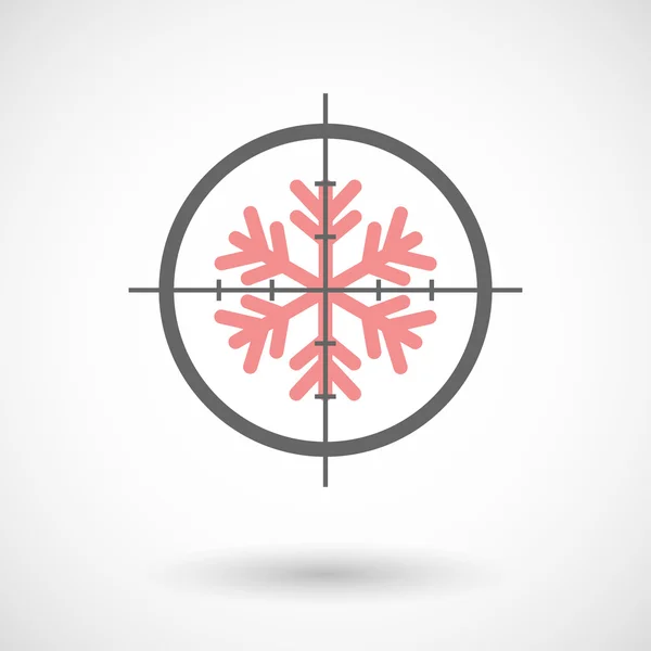 Crosshair icon with a snow flake — Stock Vector