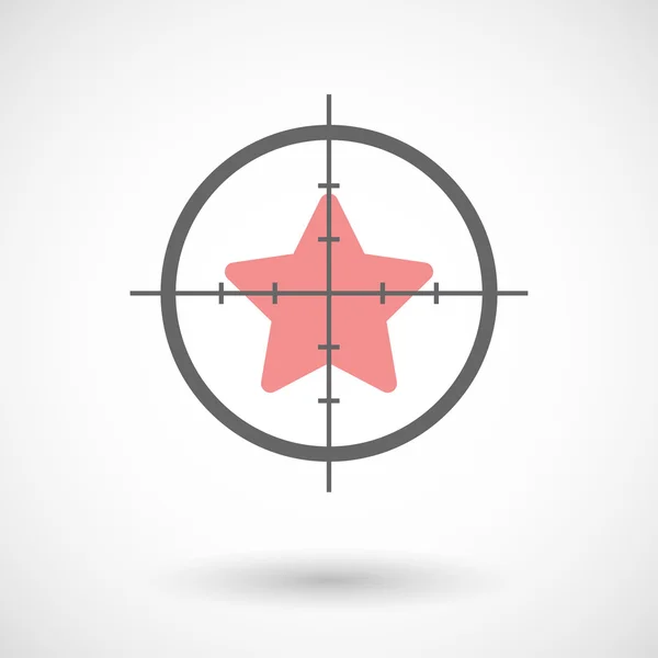 Crosshair icono con una estrella — Vector de stock