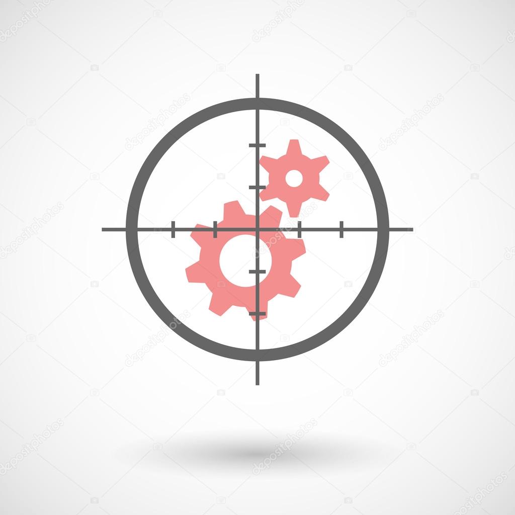 Crosshair icon with gears