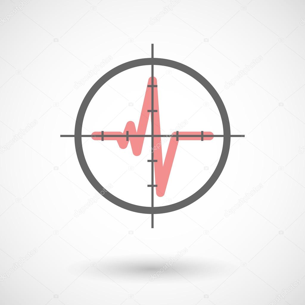 Crosshair icon with a heart beat sign