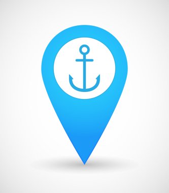 Bir çapa ile harita işareti simgesi