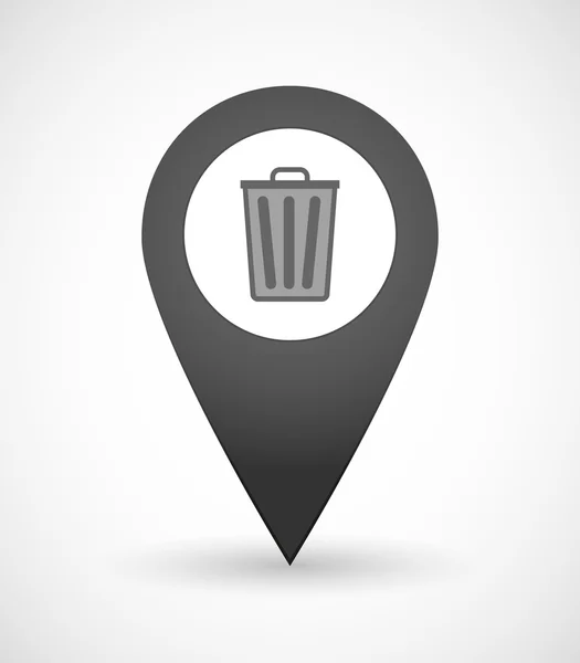 Icono de marca de mapa con un bote de basura — Archivo Imágenes Vectoriales