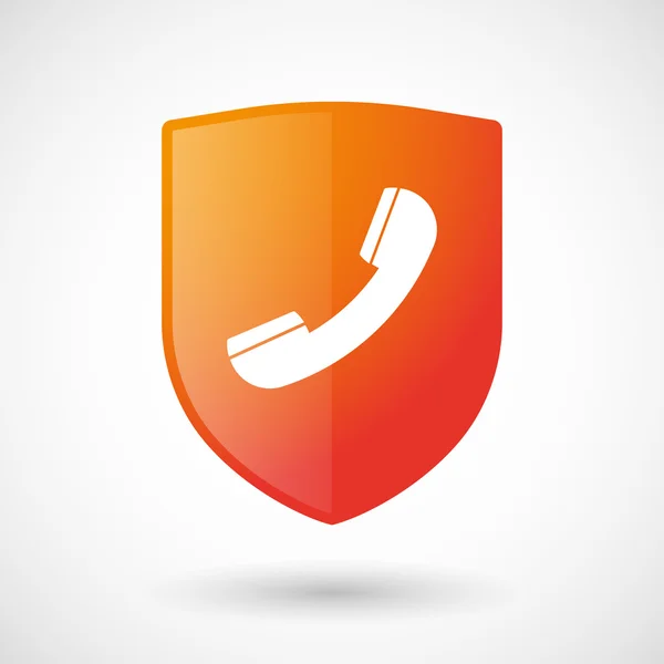 Shield icon with a phone — Stock Vector