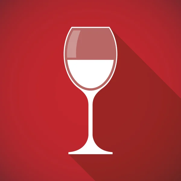 Ícone de vidro de vinho sombra longa — Vetor de Stock
