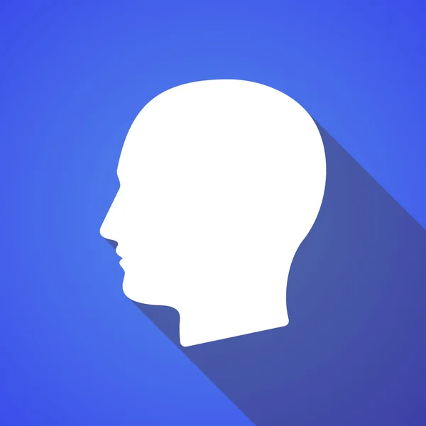 Icono de cabeza de hombre sombra larga — Vector de stock