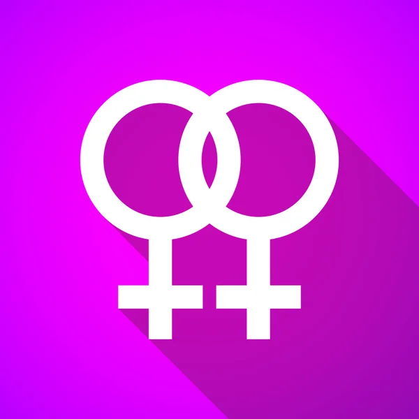 Longue ombre lesbienne signe — Image vectorielle