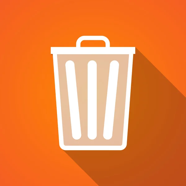 Longue icône de poubelle ombre — Image vectorielle