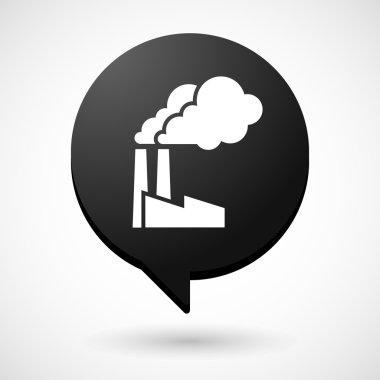 Bir fabrika ile komik balon simgesi