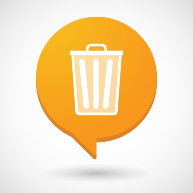 Bir çöp tenekesi ile komik balon simgesi