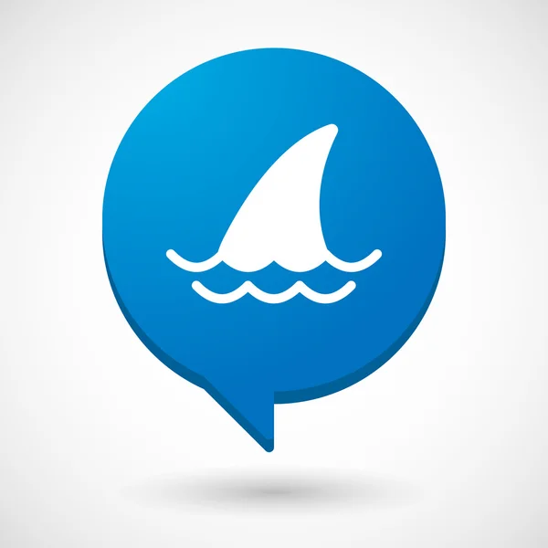 Képregény léggömb ikon-val a cápa fin — Stock Vector