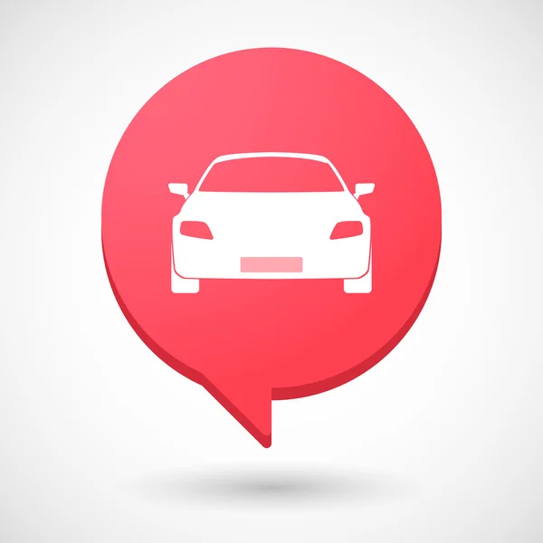 Icono de globo cómico con un coche — Vector de stock