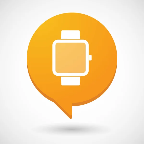 Comic balloon icon with a smart watch — Stock Vector