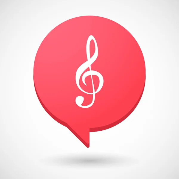 Comic balloon icon with a g clef — Stock Vector