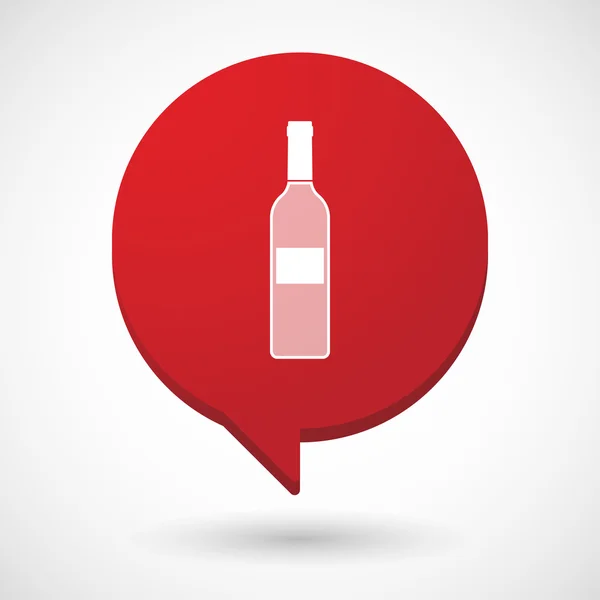 Komiska ballong ikon med en flaska vin — Stock vektor