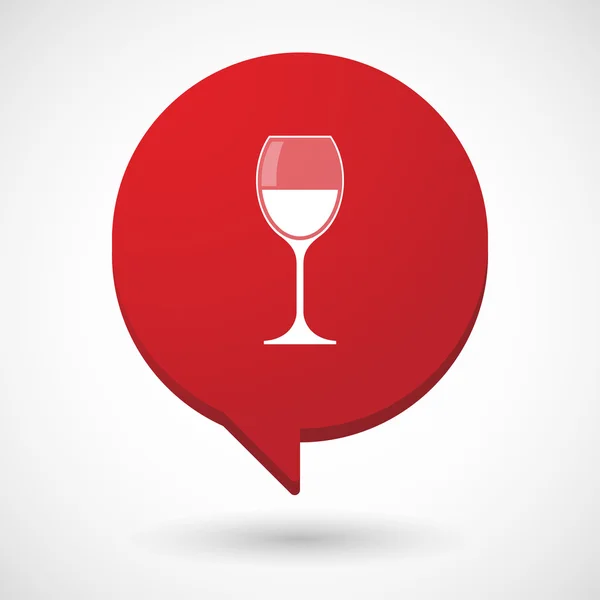 Komiska ballong ikonen med en kopp vin — Stock vektor
