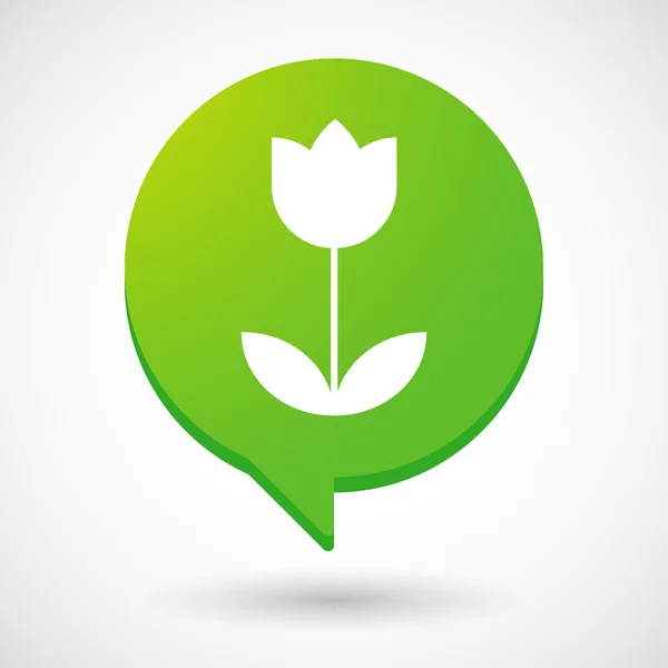 Comic balloon icon with a tulip — Stock Vector